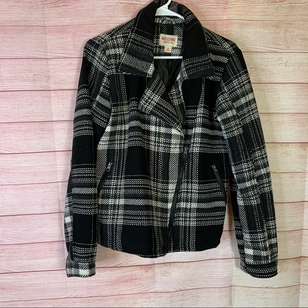 Mossimo Supply Co. Black White Coat Jacket Large